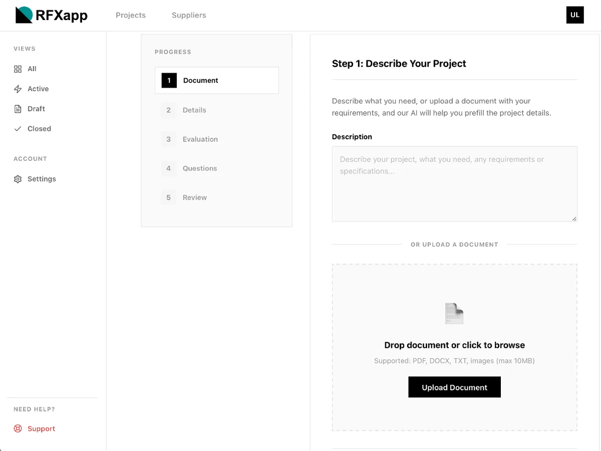 Set up your buying project